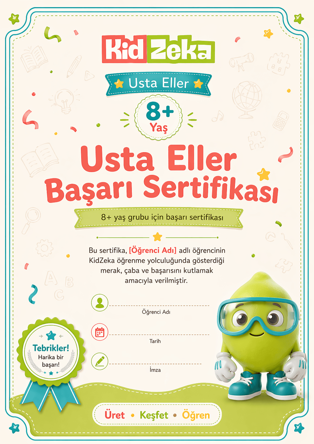 Usta Eller Başarı Sertifikası
